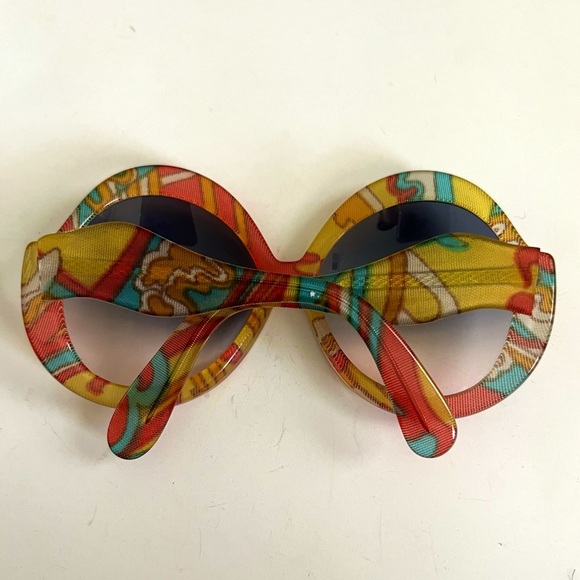 Vintage Atelier 70’s Oversized Colorful Hippie Sunglasses Gradient Lens Austria - Picture 6 of 14